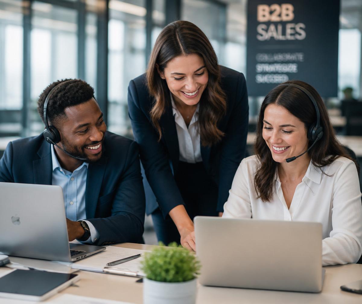 Equipe comercial trabalhando em escritório moderno